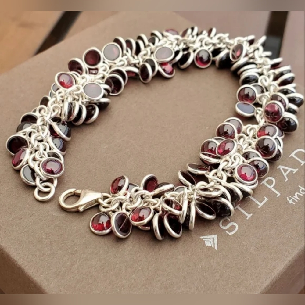 Silpada Garnet  Cha Cha Bracelet B1049 - Picture 2 of 7